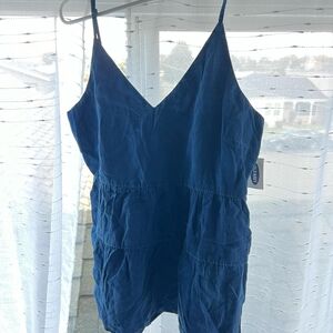 Navy Blue Sleeveless Romper